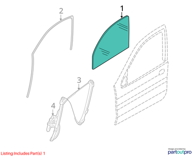 2012 BMW X6 Front Left Green Door Glass Used OEM 51337289091