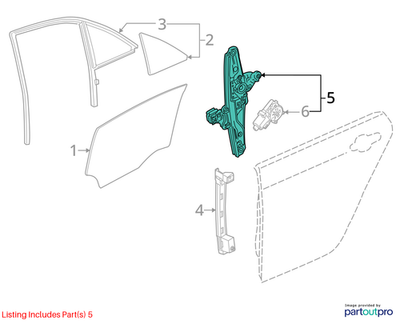 2018 Cadillac CTS Rear Side Window Regulator Left Used OEM 23189480