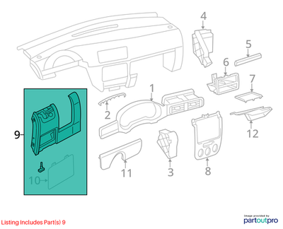 Volkswagen 2011-2013 Volkswagen Jetta Trim Cover 5C7858365B31X