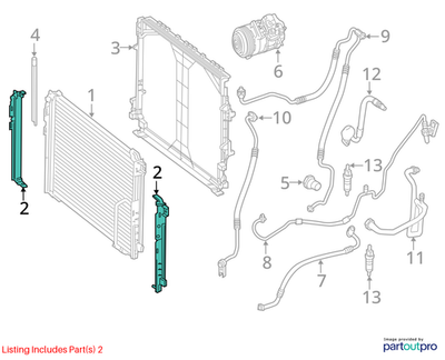 Mercedes-Benz 2008-2014 C300 A/C Condenser Bracket Set 2045010320