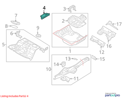 2009–2012 Audi A4 Bottom Plate Left Outer USED OEM 8K0802089