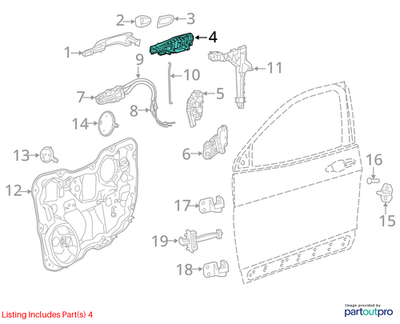 Jeep 2014-2023 Cherokee Door Outside Handle Bracket 68082686AF