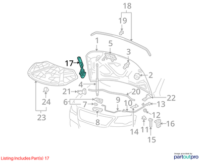 Volkswagen 2009-2012 Passat CC Hood Hinge Upper 3C8823301A