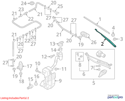 Volkswagen 2012-2022 Volkswagen Passat Wiper Arm 561955409B