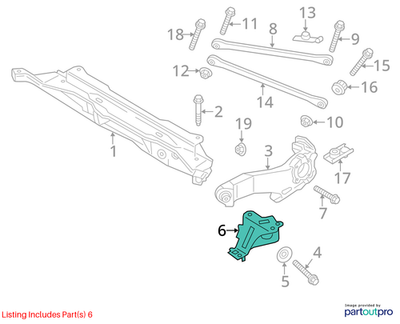 2012 Mini Cooper Countryman Left Trailing Arm Bracket Used OEM 33309807099