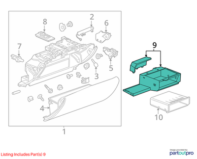 2018 Cadillac CTS Instrument Panel Compartment Shelf Used OEM 23140512