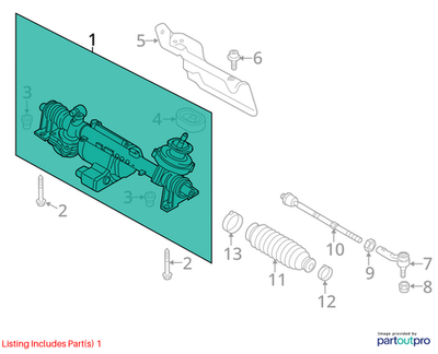 2014 Volkswagen Passat Rack and Pinion Assembly Used OEM 1K1423055M