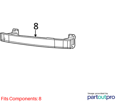 2014 Jeep Cherokee Front Bumper Beam Used OEM 68096072AB