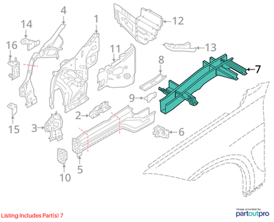 2012 BMW X6 Rear Right Engine Support Used OEM 41117174284