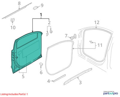 2007 Audi Q7 Left Front Door Shell Used OEM 4L0831051