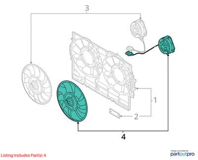 Audi 2013-2017 A6 Engine Cooling Fan Motor 4H0959455AD