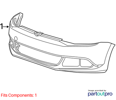 2014 Volkswagen Jetta Front Bumper Cover Used OEM 5C6807217DGRU