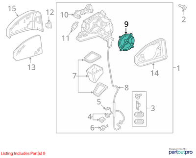 Audi 2009-2018 A3 Door Mirror Drive Motor Lower 8T0959577