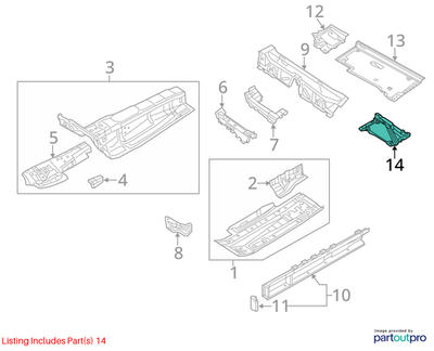 Audi 2012-2018 Audi A6 Floor Pan Splash Shield 4G0825215F