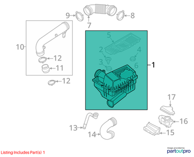 Volkswagen 2014 Volkswagen Beetle Air Filter And Housing Assembly 5C0129601E