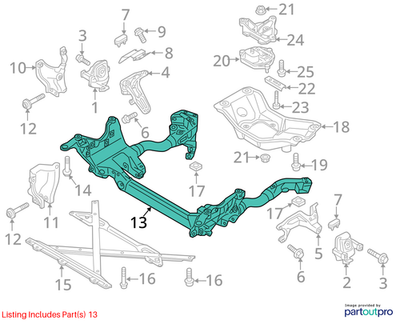 2013 Audi A4 Quattro Engine Cradle Used OEM 8K0399315G