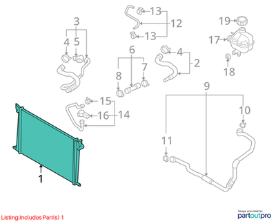 2011–2015 Mini Cooper Radiator Used OEM 17118675266
