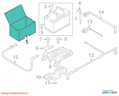 2012–2019 VOLKSWAGEN JETTA BATTERY COVER USED OEM 1K0915411A