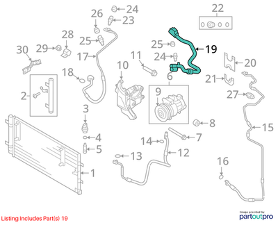 Audi A4 Ac Refrigerant Liquid Hose 2.0L TFSI Automatic 8K1260712B