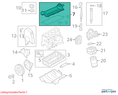 2011-2014 VW Jetta Cylinder Head Valve Cover Used OEM 06G103429B