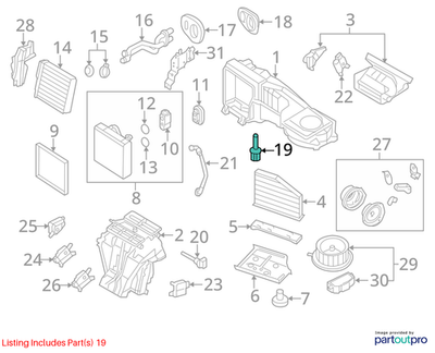 2011–2015 VW Jetta HVAC Evaporator Temperature Sensor Used OEM 1K0907543G