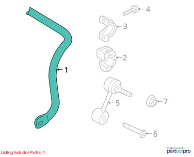 Volkswagen 2009-2017 Volkswagen Tiguan Rear Stabilizer Bar 3C0511409A
