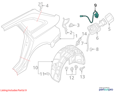 2012–2018 Audi A6 Fuel Filler Door Actuator Used OEM 8V0862153A