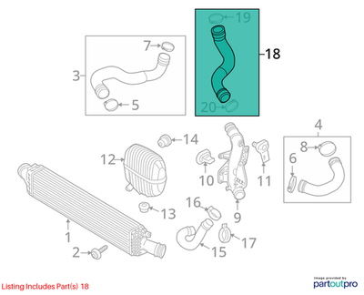 Audi 2009-2017 Audi A4 Intercooler Pipe 8K0145737S