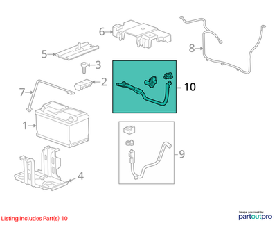 Chevrolet Camaro Battery Negative Cable 3.6L V6 Auto 92241442