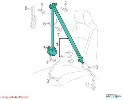 Volkswagen 09-25 Tiguan Seat Belt Lap And Shoulder Belt 5N1857705DRAA