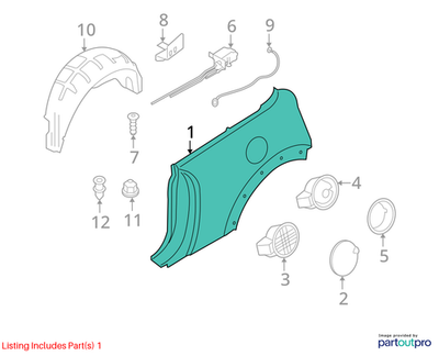 2007–2013 Mini Cooper Left Rear Quarter Panel OEM 41009633659
