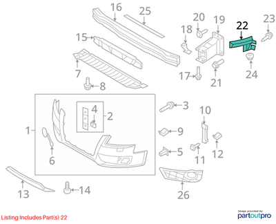 2010-2012 AUDI A4 FRONT LEFT BUMPER CLAMP FIXING GUIDE USED OEM 8K0807283