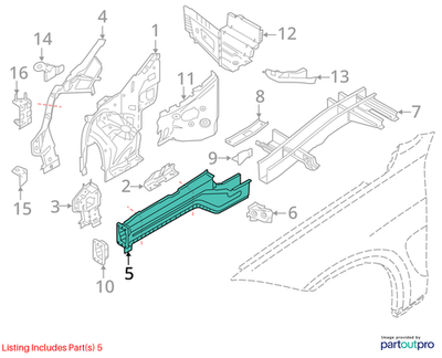 2012 BMW X6 Right Front Engine Support Used OEM 41117174282