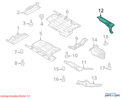 Audi 2009-2017 Q5 Rear Underbody Lining Outer Left 8R0825213A
