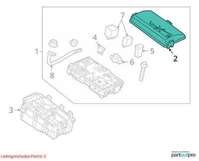 2010 Chevrolet Cruze Engine Compartment Fuse Block Cover Used OEM 96999740