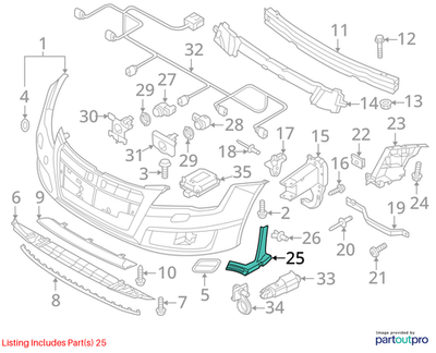 Audi 2013-2015 Audi S7 Bumper Cover Support Rail 4G8807083