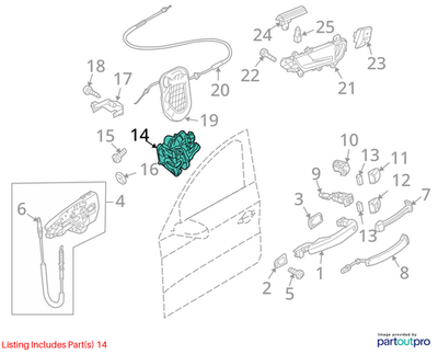 Audi 2009-2014 Audi A4 Door Lock Latch 8J1837015B