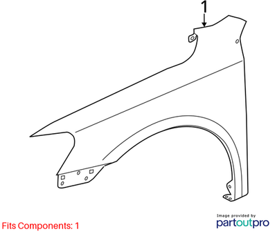 2014 Volkswagen Passat Fender Used OEM 561821021