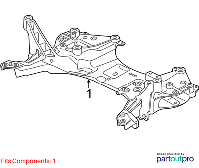 2014 Jeep Cherokee Front Suspension Crossmember Used OEM 68080870AE