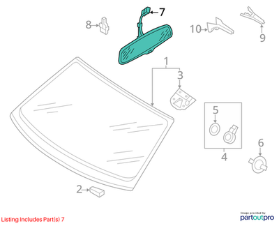 2008 Audi A3 Interior Rear View Mirror Used OEM 4F0857511AA4PK