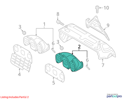 Volkswagen 2018-2023 Volkswagen Atlas Exhaust Manifold 03H253032A