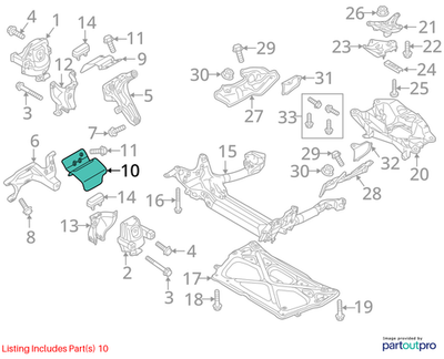 Audi Engine Mount Heat Shield 8K0199387T