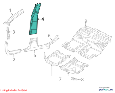 Jeep 2014-2017 Cherokee B Pillar Molding Right 1UC98LC5AD