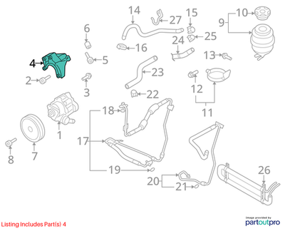 Audi Power Steering Pump Bracket 06E145393B