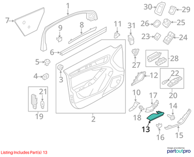 Audi 2009-2016 Audi A4 Door Armrest 8K1867173A1CR