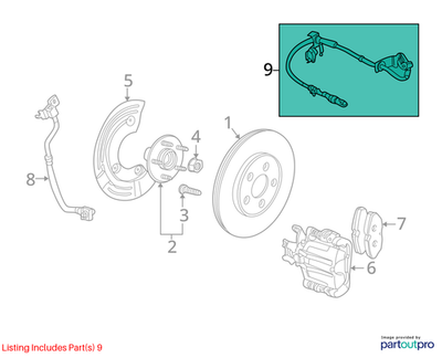 Jaguar 1999-2008 Jaguar S-Type Abs Wheel Speed Sensor XR849760