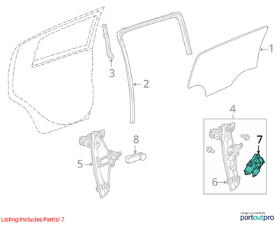2010 Chevrolet Cruze Right Front Door Window Regulator Motor Used OEM 96964419