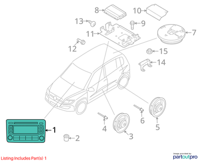 2011–2015 VW Jetta Radio Control Unit Used OEM 5K0057190AX