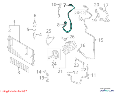 Audi 2010-2014 Q5 A/C Refrigerant Suction Hose 8K0260707AC