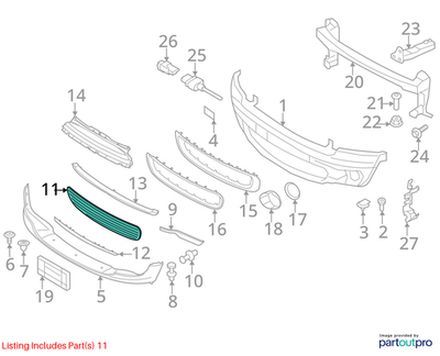 2012 Mini Cooper Front Lower Bumper Grille OEM 51117248789